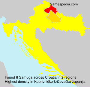Surname Samuga in Croatia Surname Samuga in Croatia