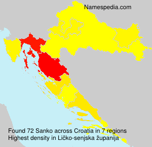 Surname Sanko in Croatia Surname Sanko in Croatia