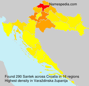 Surname Santek in Croatia Surname Santek in Croatia