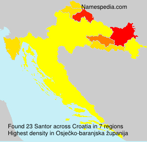 Surname Santor in Croatia Surname Santor in Croatia