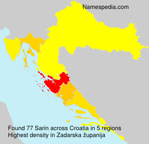 Surname Sarin in Croatia Surname Sarin in Croatia