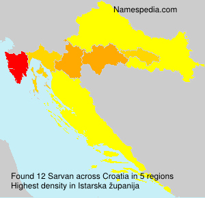 Surname Sarvan in Croatia Surname Sarvan in Croatia