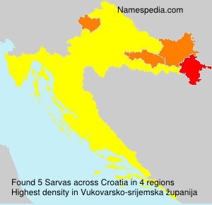 Surname Sarvas in Croatia Surname Sarvas in Croatia