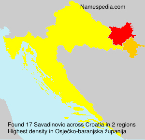 Surname Savadinovic in Croatia Surname Savadinovic in Croatia