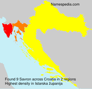 Surname Savron in Croatia Surname Savron in Croatia