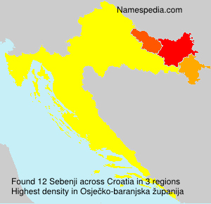 Surname Sebenji in Croatia Surname Sebenji in Croatia