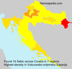 Surname Sebic in Croatia Surname Sebic in Croatia