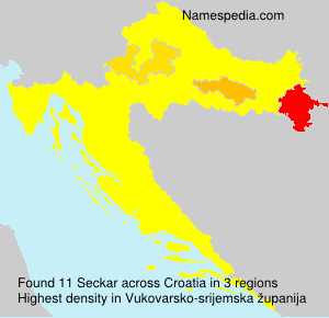 Surname Seckar in Croatia Surname Seckar in Croatia