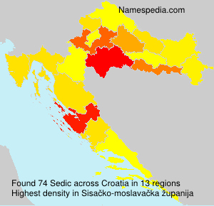 Surname Sedic in Croatia Surname Sedic in Croatia