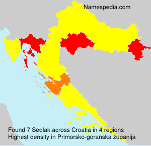 Surname Sedlak in Croatia Surname Sedlak in Croatia