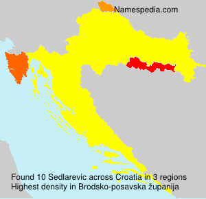 Surname Sedlarevic in Croatia Surname Sedlarevic in Croatia