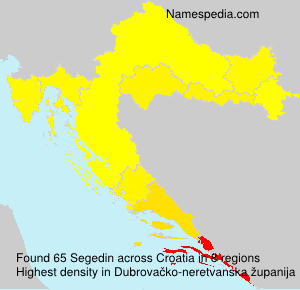 Surname Segedin in Croatia Surname Segedin in Croatia