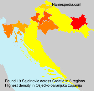 Surname Sejdinovic in Croatia Surname Sejdinovic in Croatia
