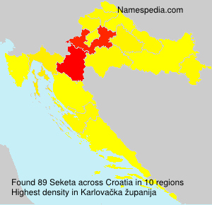 Surname Seketa in Croatia Surname Seketa in Croatia