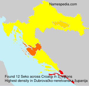 Surname Seko in Croatia Surname Seko in Croatia
