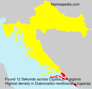 Surname Sekondo in Croatia Surname Sekondo in Croatia