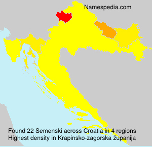 Surname Semenski in Croatia Surname Semenski in Croatia