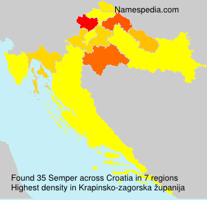 Surname Semper in Croatia Surname Semper in Croatia