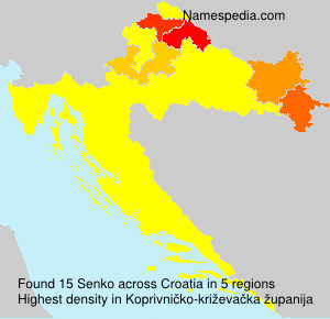 Surname Senko in Croatia Surname Senko in Croatia
