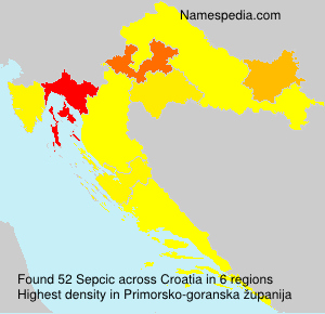Surname Sepcic in Croatia Surname Sepcic in Croatia