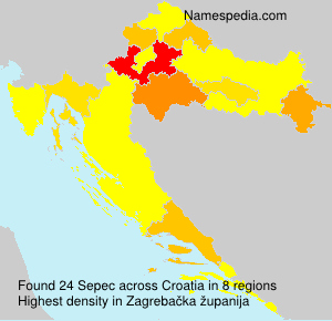 Surname Sepec in Croatia Surname Sepec in Croatia