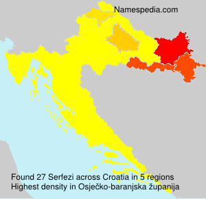 Surname Serfezi in Croatia Surname Serfezi in Croatia