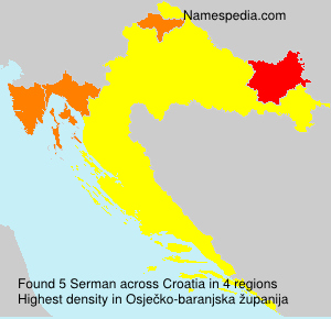 Surname Serman in Croatia Surname Serman in Croatia