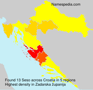 Surname Seso in Croatia Surname Seso in Croatia