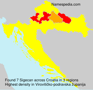 Surname Sigecan in Croatia Surname Sigecan in Croatia