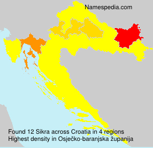 Surname Sikra in Croatia Surname Sikra in Croatia