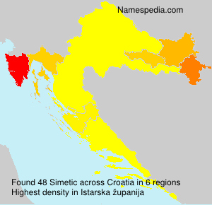 Surname Simetic in Croatia Surname Simetic in Croatia