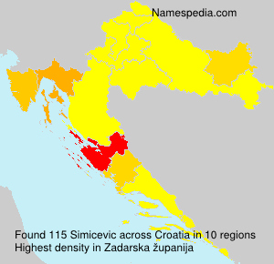 Surname Simicevic in Croatia Surname Simicevic in Croatia