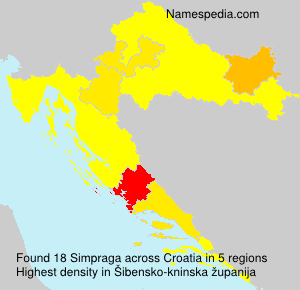 Surname Simpraga in Croatia Surname Simpraga in Croatia