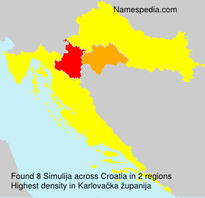 Surname Simulija in Croatia Surname Simulija in Croatia