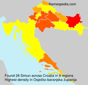 Surname Simun in Croatia Surname Simun in Croatia