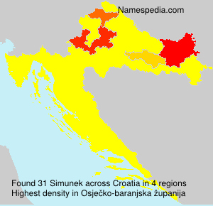 Surname Simunek in Croatia Surname Simunek in Croatia