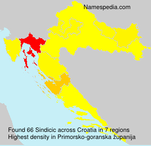 Surname Sindicic in Croatia Surname Sindicic in Croatia