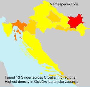 Surname Singer in Croatia Surname Singer in Croatia