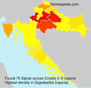 Surname Siprak in Croatia Surname Siprak in Croatia