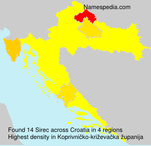 Surname Sirec in Croatia Surname Sirec in Croatia