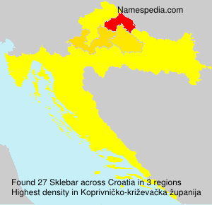 Surname Sklebar in Croatia Surname Sklebar in Croatia