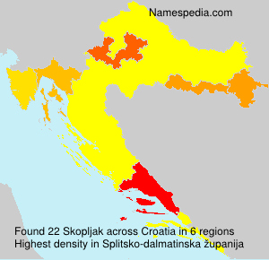 Surname Skopljak in Croatia Surname Skopljak in Croatia