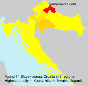 Surname Slabek in Croatia Surname Slabek in Croatia