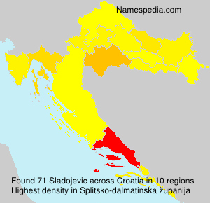 Surname Sladojevic in Croatia Surname Sladojevic in Croatia