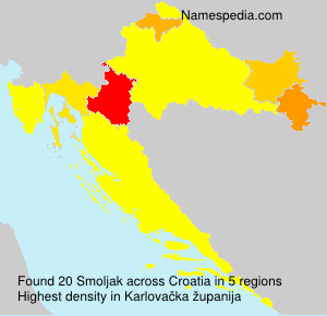 Surname Smoljak in Croatia Surname Smoljak in Croatia