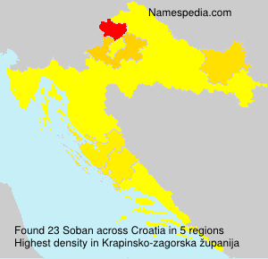 Surname Soban in Croatia Surname Soban in Croatia