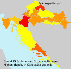 Surname Sodic in Croatia Surname Sodic in Croatia