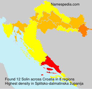 Surname Solin in Croatia Surname Solin in Croatia
