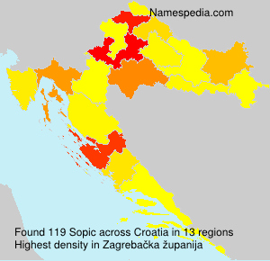 Surname Sopic in Croatia Surname Sopic in Croatia