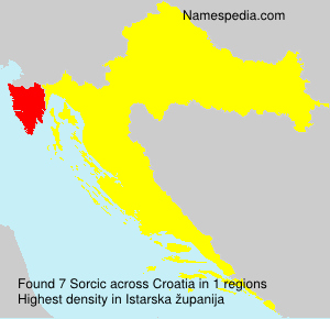 Surname Sorcic in Croatia